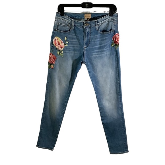 Driftwood Jackie Classic Fit Jeans Embroidered Floral - Picture 1 of 7